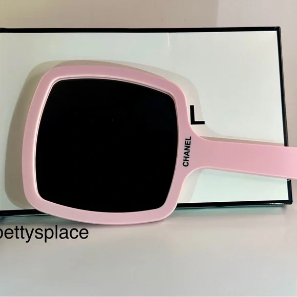CHANEL Pink Handheld Mirror in Pink
